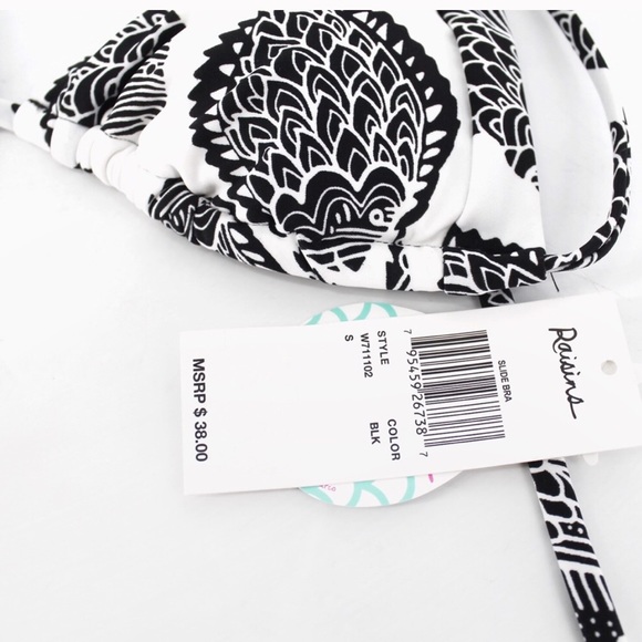 Raisins Fish Printed Triangle Bikini Top - Picture 4 of 6